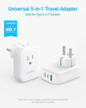 Load image into Gallery viewer, Anker Travel Adapter, European Travel Plug Adapter, US to Europe, 15W
