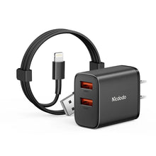 Load image into Gallery viewer, Mcdodo Cubo/Cable 12W 2A Charger + A to L 1m
