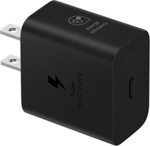 Load image into Gallery viewer, Samsung 25W Wall Charger Power Adapter, Cable Not Included, Super Fast Charging, Compact Design, Energy Efficient, Compatible with Galaxy and USB Type C Devices, Black
