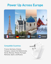 Load image into Gallery viewer, Anker Travel Adapter, European Travel Plug Adapter, US to Europe, 15W

