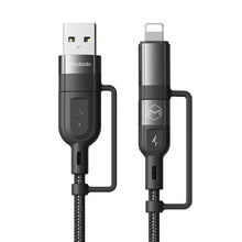 Load image into Gallery viewer, Mcdodo Cable 4 in 1 60W USB-A/C to Lightning + Type-C 1.2M
