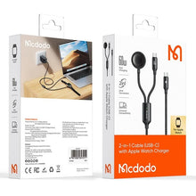 Load image into Gallery viewer, Mcdodo Cable 2 in 1 60W USB-C to USB-C for Apple Watch 1.2m
