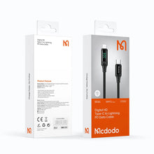 Load image into Gallery viewer, Mcdodo Cable Digital Display 36W Type-C to Lightning 1.2m
