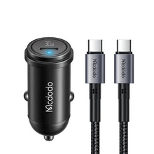 Load image into Gallery viewer, Mcdodo 30W 1C PD Fast Car Charger + USB-C to USB-C 1.2m
