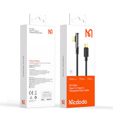 Load image into Gallery viewer, Mcdodo Cable 100W Type-C to Type-C 90 Degree 1.2m
